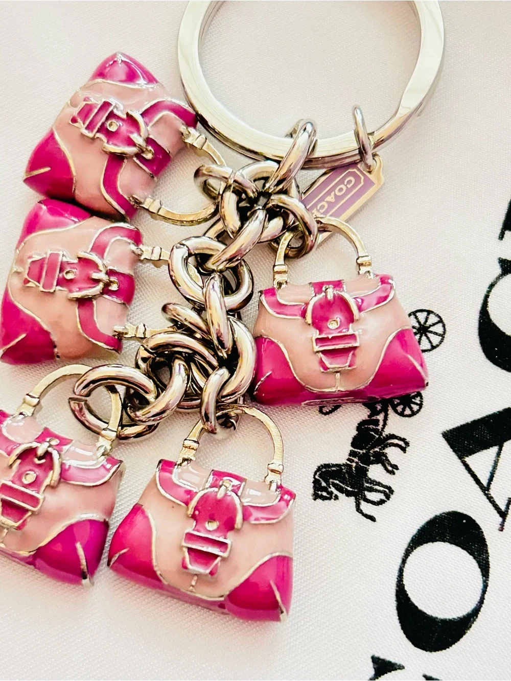 NWOT RARE Coach 3-D Y2K Pinkish Purple SoHo Keychain/ Bag Charm